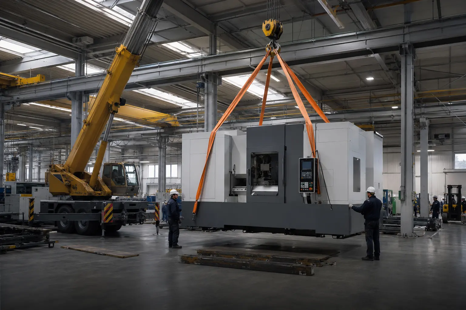 Přesun výrobní technologie v průmyslové hale